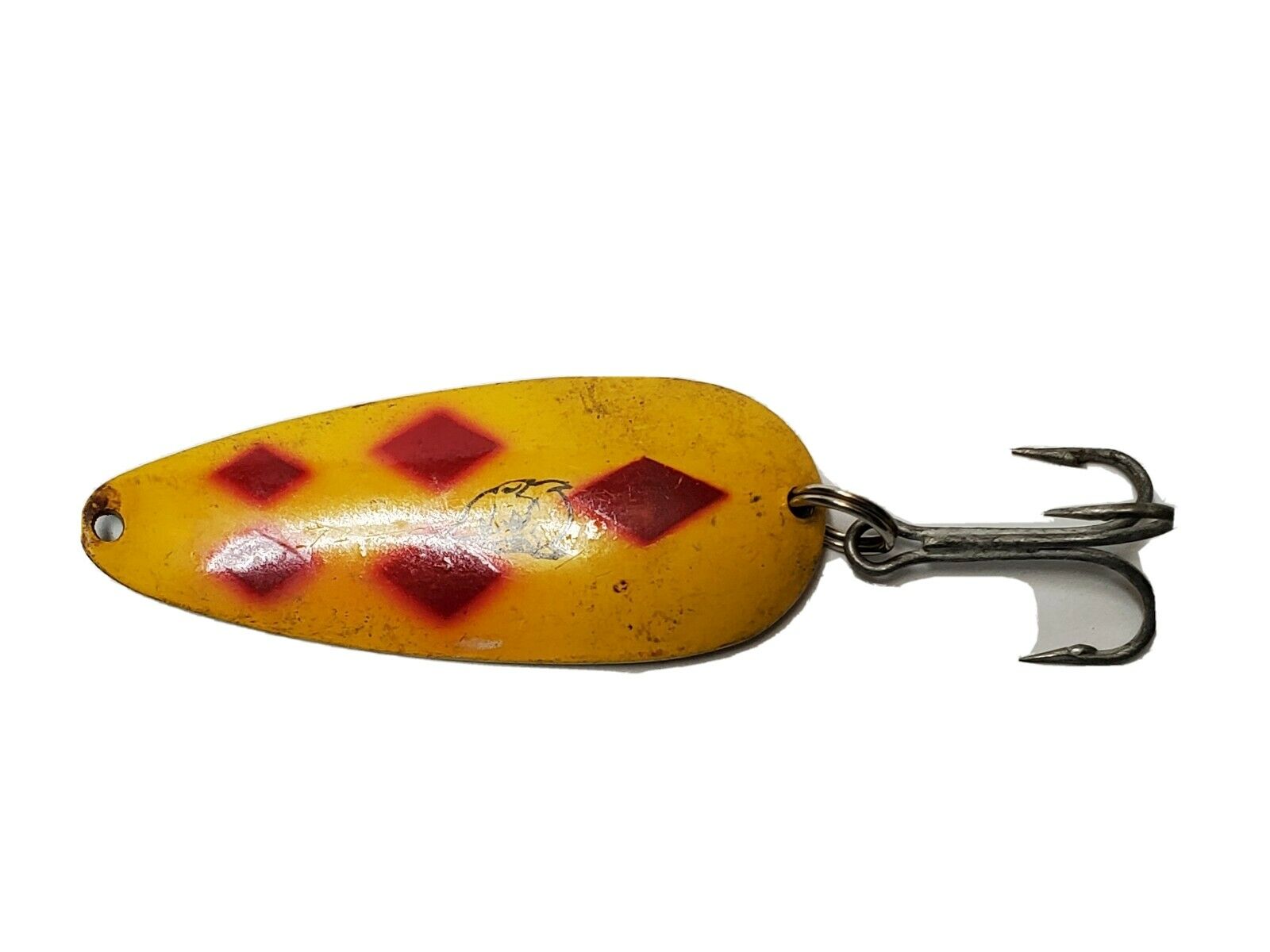 VINTAGE DAREDEVELT DARE DEVIL YELLOW RED FISHING LURE SPINNER FISHING LURE  – Hughes Antiques